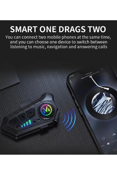 Y10 Kask Kulaklık Bluetooth Motosiklet Kulaklık 5,3 Bluetooth Intercom Motorsiklet Kulaklık - Resim 5