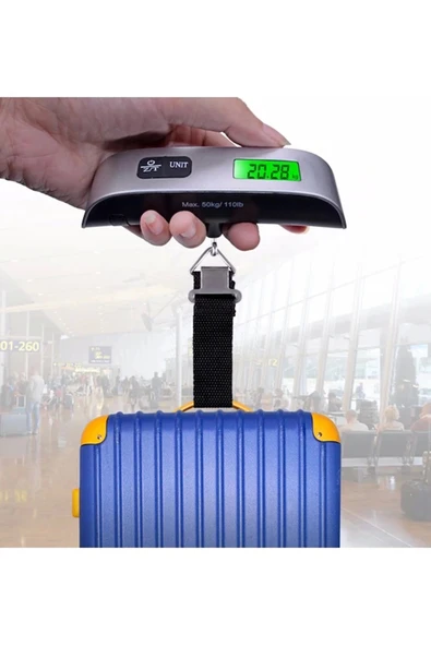 Dijital Işıklı Elektronik Askılı El Bagaj Tartısı Bavul Kantarı Seyahat Çantası 50kg - Resim 2