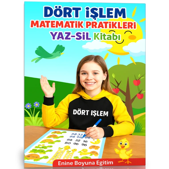 Dört İşlem Matematik Pratikleri YAZ-SİL Kitabı ürün görseli 1