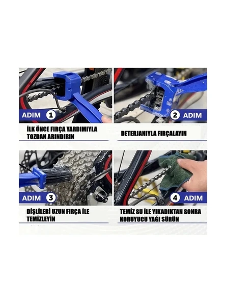 Motorsiklet  Bisiklet Zinciri Temizleme Fırçası Çift Taraflı - 5
