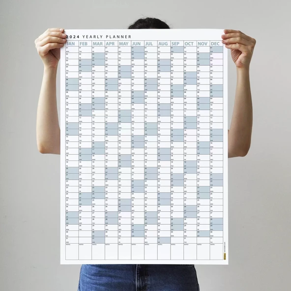 2026 Yıllık Planlayıcı Poster Takvim, Mavi Planlayıcı Takvim, Okul Takvimi, Duvar Takvimi - 2