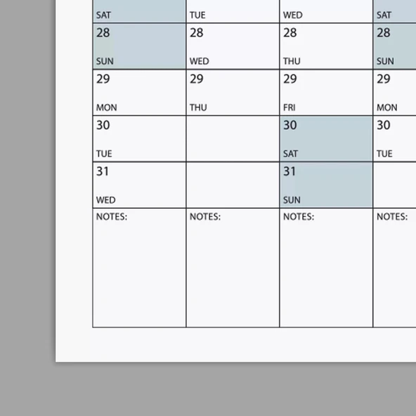 2026 Yıllık Planlayıcı Poster Takvim, Mavi Planlayıcı Takvim, Okul Takvimi, Duvar Takvimi - 5