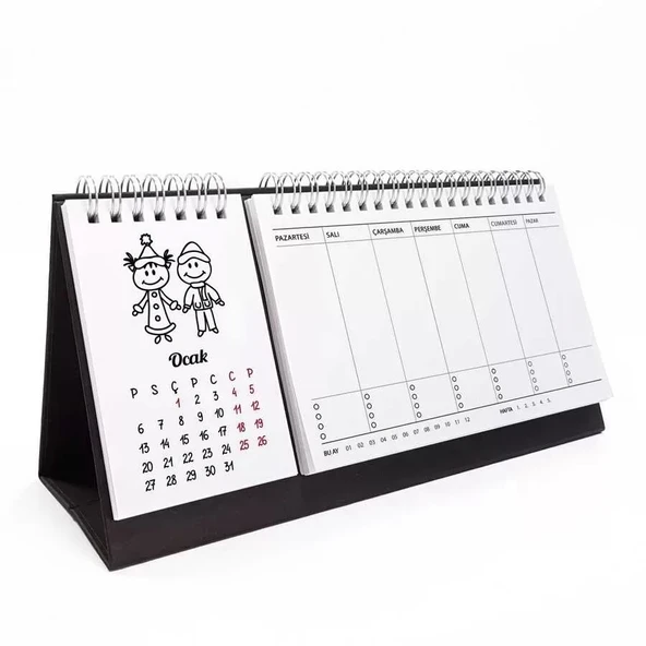 Haftalık Planlayıcı 2026 Masa Takvimi - Mevsim Çoçuklar