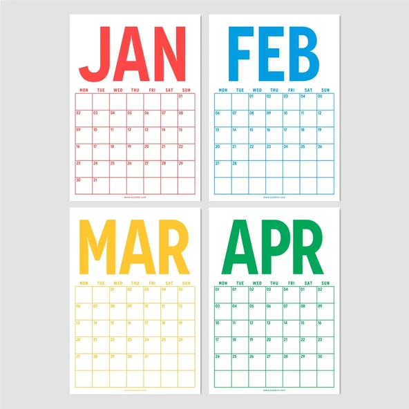 Renkli 2026 Duvar Takvimi, Aylık Planlama Duvar Takvimi, Duvar Planlayıcısı, Rengarenk - 5