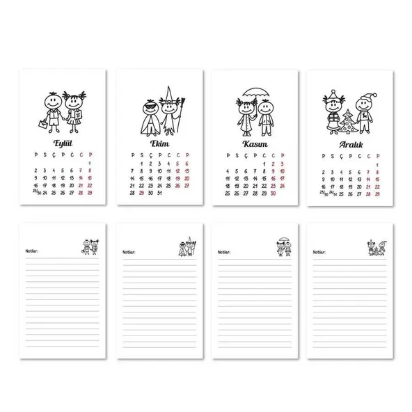 Haftalık Planlayıcı 2026 Masa Takvimi - Mevsim Çoçuklar - 4