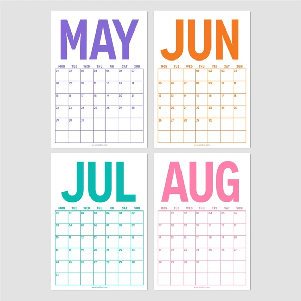 Renkli 2026 Duvar Takvimi, Aylık Planlama Duvar Takvimi, Duvar Planlayıcısı, Rengarenk - 6