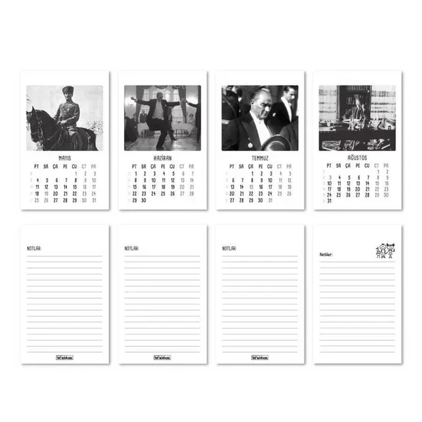 Atatürk Fotoğraflı 2026 Masa Takvimi Haftalık Planlayıcılı - Resim 3
