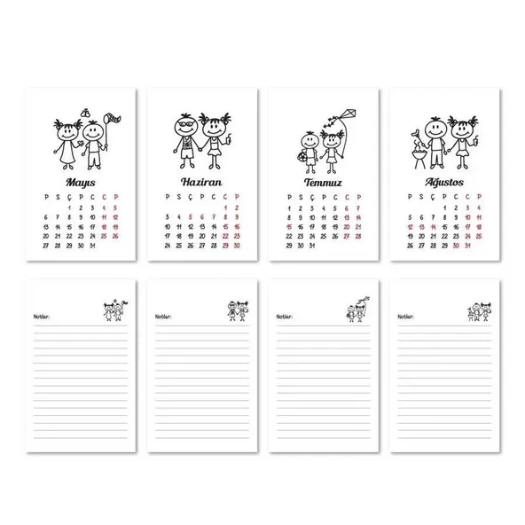 Haftalık Planlayıcı 2026 Masa Takvimi - Mevsim Çoçuklar - 3