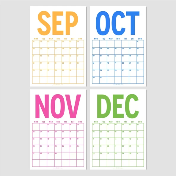 Renkli 2026 Duvar Takvimi, Aylık Planlama Duvar Takvimi, Duvar Planlayıcısı, Rengarenk - 7