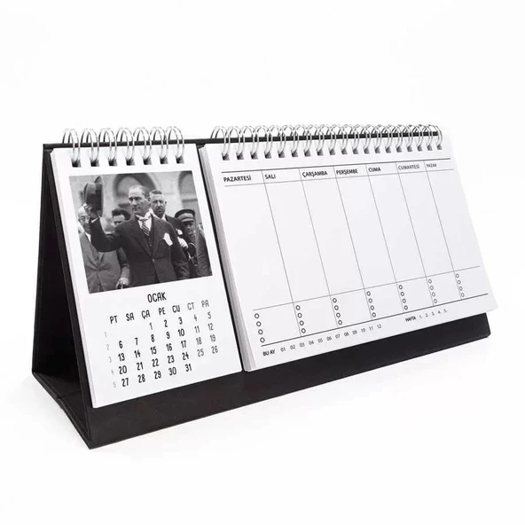 Atatürk Fotoğraflı 2026 Masa Takvimi Haftalık Planlayıcılı ürün görseli 1