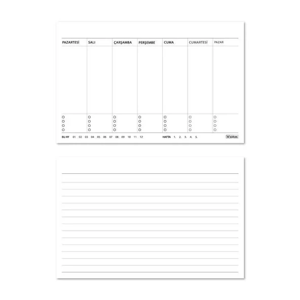 Haftalık Planlamalı 2026 Masa Takvimi - Kırmızı Beyaz - Resim 5