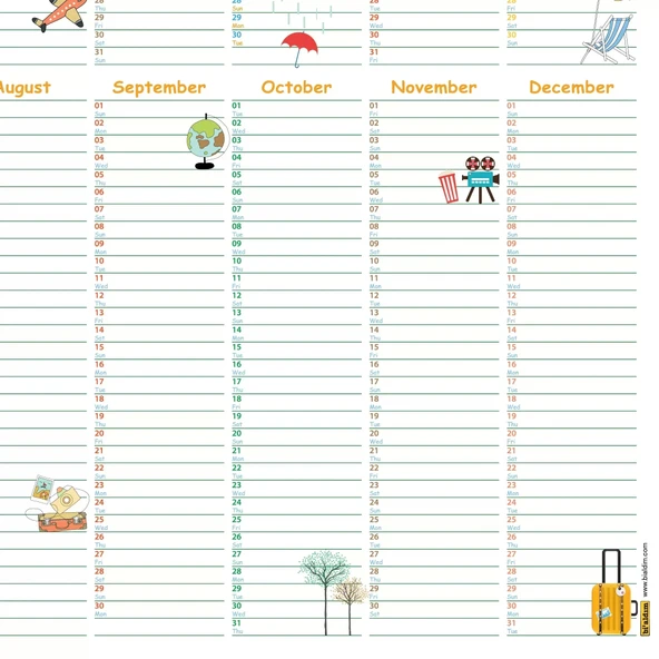 2026 Yıllık Planlayıcı Duvar Takvimi, Seyahat Modu, 2026 Planlayıcı Takvim, Aylık Planlayıcı, 2026 Year Planner, 2026 Wa - Resim 5