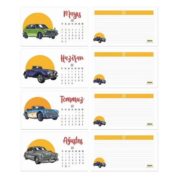 Klasik Arabalar Takvimi 2026 Klasik Araba Masa Takvimi - 3