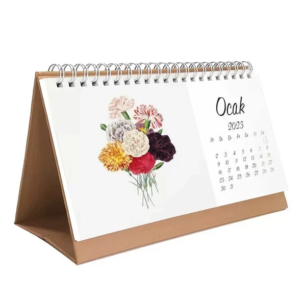 Vintage Çiçekli 2026 Masa Takvimi ürün görseli 1