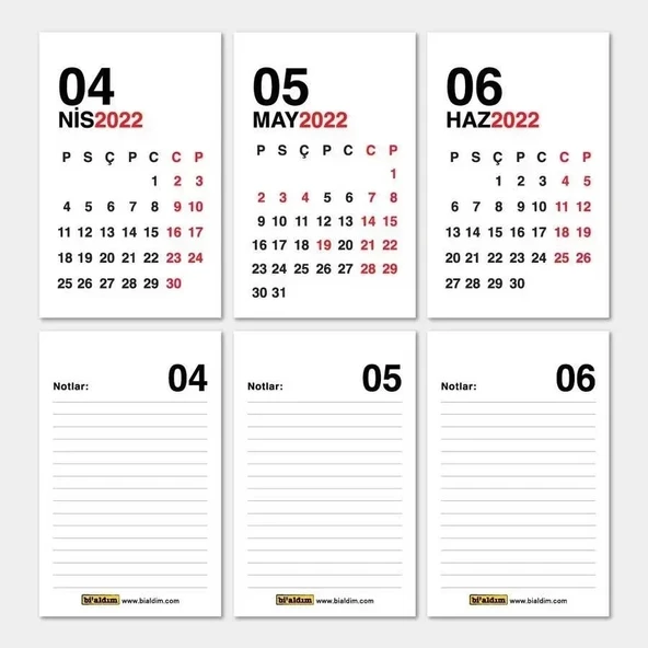 Haftalık Planlayıcı 2026 Masa Takvimi Kırmızı - Resim 3