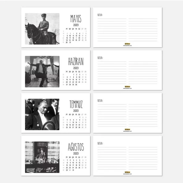 2026 Atatürk Takvimi - Atatürk Fotoğraflı 2026 Masa Takvimi - Resim 3