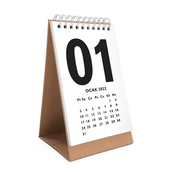 Kraft 2026 Masa Takvimi İngilizce Türkçe Sayı Aylar Konsept ürün görseli 1