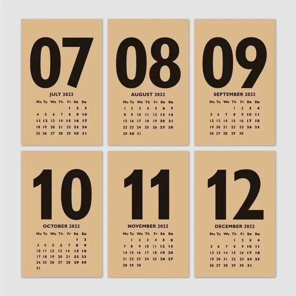 Kırmızı Kraft 2026 Masa Takvimi İngilizce Türkçe Takvim - Resim 5