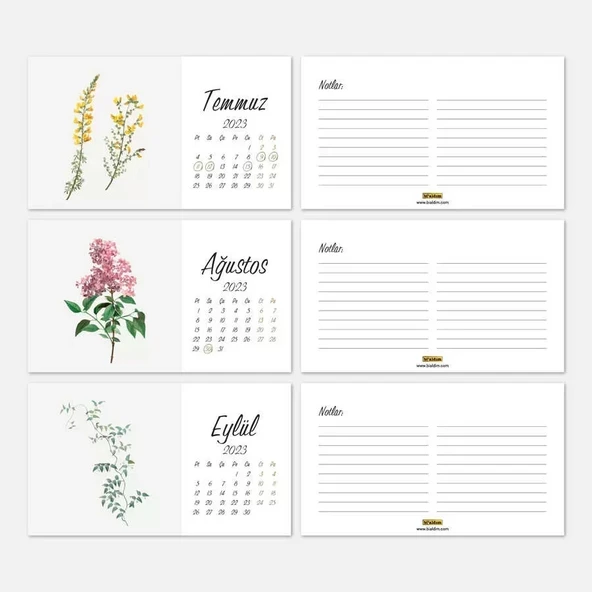 Vintage Çiçekli 2026 Masa Takvimi - Resim 4