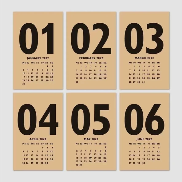 Kraft 2026 Masa Takvimi İngilizce Türkçe Takvim - 4