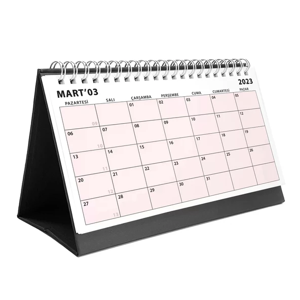 Boho Renk Aylık Planlama Masa Takvimi, 2026 Takvim, Minimalist Fonksiyonel Takvim - Siyah Renk ürün görseli 1