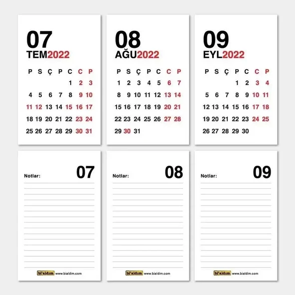 Haftalık Planlayıcı 2026 Masa Takvimi Kırmızı - Resim 4