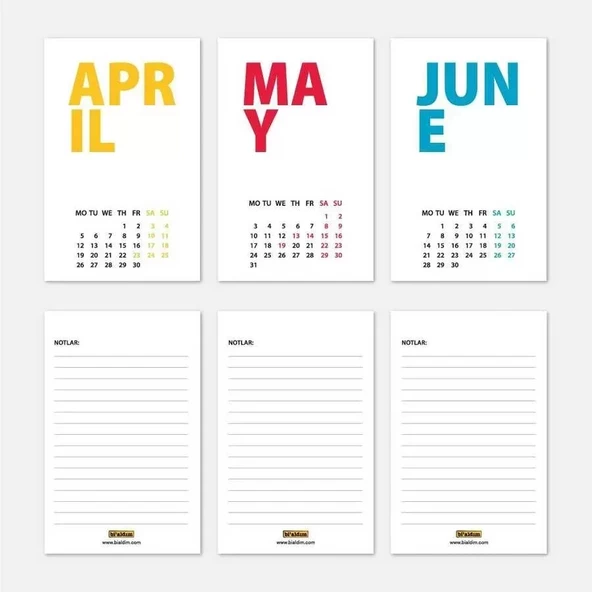 2026 Masa Takvimi İngilizce - Siyah Renkli - Resim 3