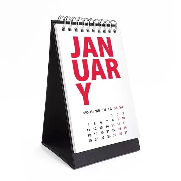 2026 Masa Takvimi İngilizce - Siyah Renkli ürün görseli 1