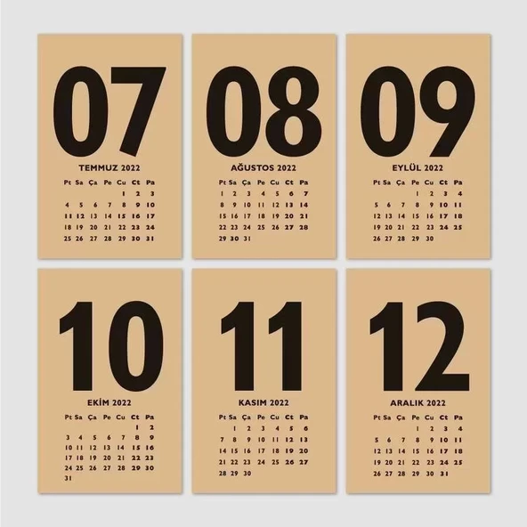 Kraft 2026 Masa Takvimi İngilizce Türkçe Takvim - 3