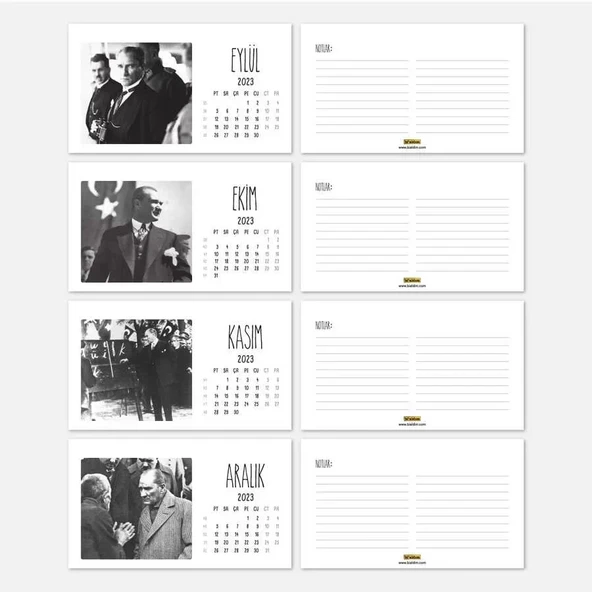 2026 Atatürk Takvimi - Atatürk Fotoğraflı 2026 Masa Takvimi - Resim 4
