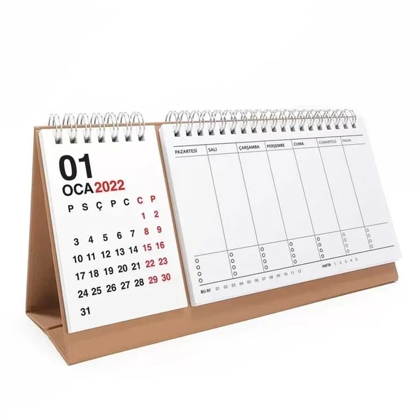 Haftalık Planlayıcı 2026 Masa Takvimi Kraft ürün görseli 1