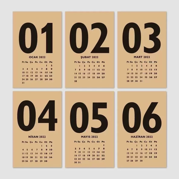 Kraft 2026 Masa Takvimi İngilizce Türkçe Takvim - 2