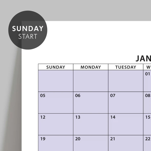 Amerikan Standardı 2026 Yıllık Planlayıcı Duvar Takvimi, Rengarenk, United States Calendar, Colourful Pastel, Horizontal - Resim 3