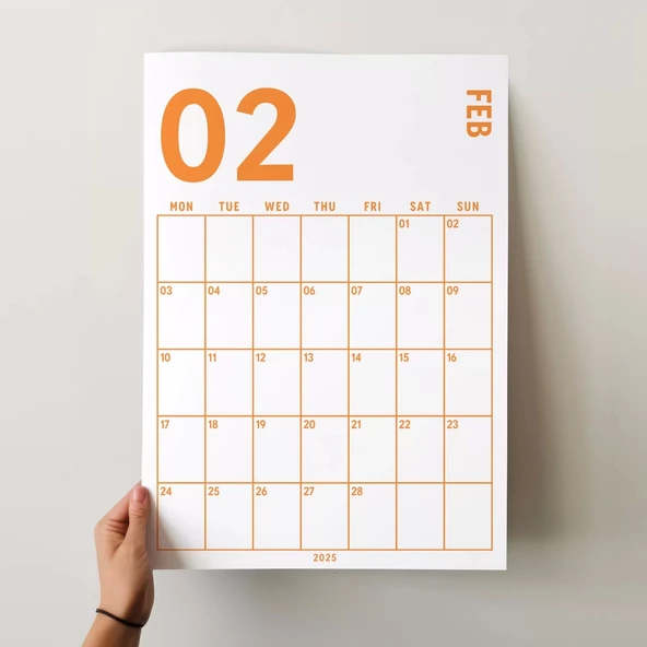 2026 Aylık Planlayıcı Duvar Takvimi, 33X48 cm & A4 Poster Takvim, Organizer Takvim, Gökkuşağı Renkleri - Resim 2