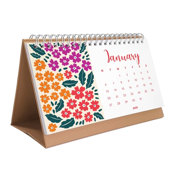 Çiçek Galerisi 2026 Masa Takvimi, Rengarenk Çiçekli Takvim, 2026 Desk Calendar, Flowers Calendar 2026, Floral Calendar - Resim 4