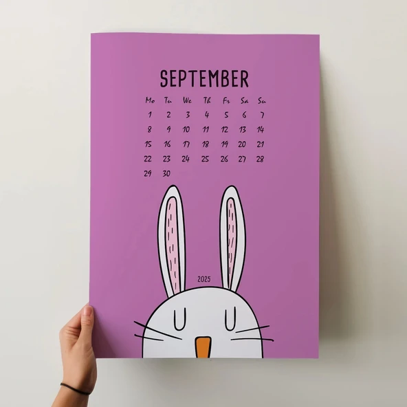 2026 Takvim, Sevimli Hayvanlar Duvar Takvimi, A4 Poster Takvim, 33x48 cm Poster Takvim, Renkli ve Eğlenceli - 6