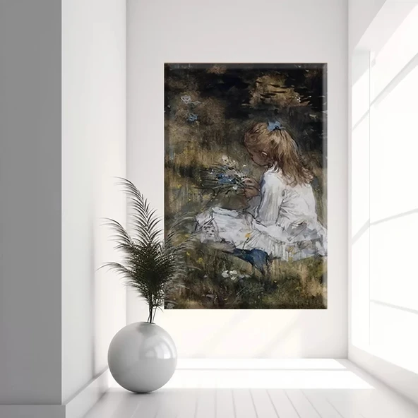 Bahçede Genç Kız Kanvas Tablo ürün görseli