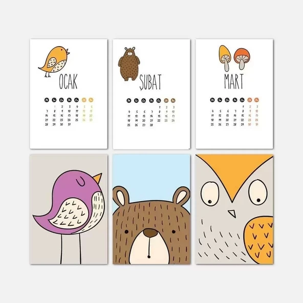 Hayvanlar Alemi Masa Takvimi | Ahşap Tabanlı 2026 Masa Takvimi - 2