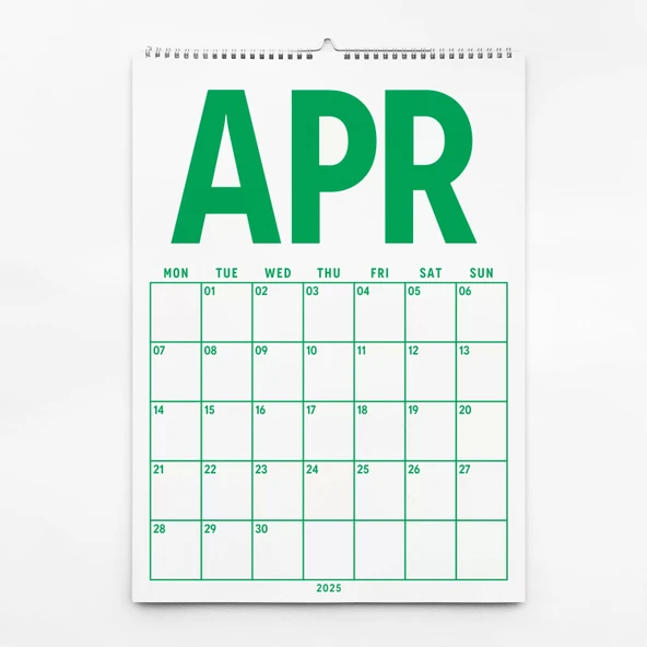 2025 - 2026 Spiralli Akademik Duvar Takvimi, A4 Takvim, 33 x 48 cm Takvim, Eylül Başlangıçlı, Academic Wall Calendar - Resim 4