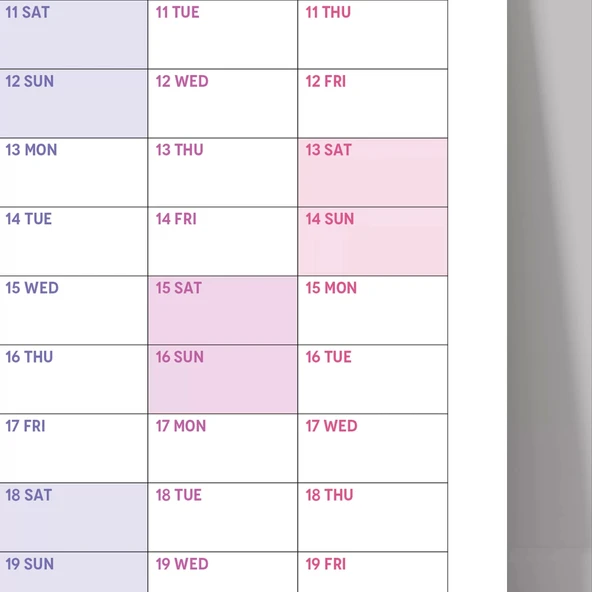 2026 Yıllık Planlayıcı Duvar Takvimi, Gökkuşağı Renkleri, Rainbow, Dikey - Resim 6