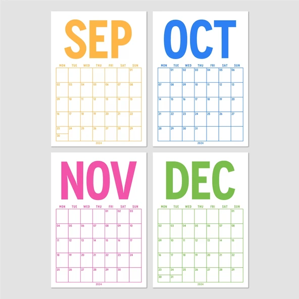 2025 - 2026 Spiralli Akademik Duvar Takvimi, A4 Takvim, 33 x 48 cm Takvim, Eylül Başlangıçlı, Academic Wall Calendar - Resim 5