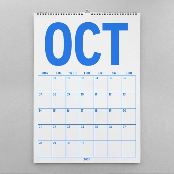 2025 - 2026 Spiralli Akademik Duvar Takvimi, A4 Takvim, 33 x 48 cm Takvim, Eylül Başlangıçlı, Academic Wall Calendar - Resim 2