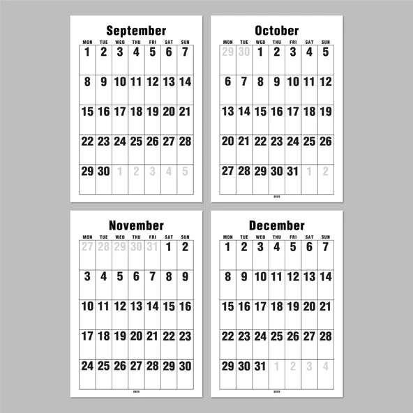 2026 Duvar Takvimi, 33X48 cm Spiralli Takvim, A4 Spiralli Takvim, Aylık Planlayıcı Takvim - 6