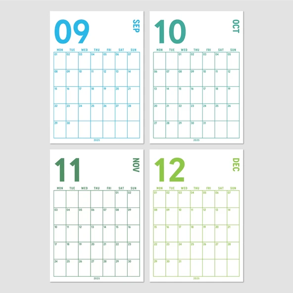 2026 Aylık Planlayıcı Duvar Takvimi, 33X48 cm & A4 Poster Takvim, Organizer Takvim, Gökkuşağı Renkleri - Resim 9