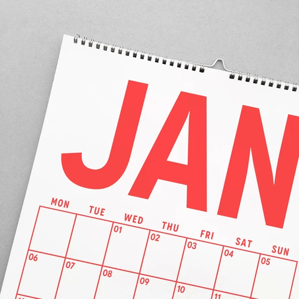 2025 - 2026 Spiralli Akademik Duvar Takvimi, A4 Takvim, 33 x 48 cm Takvim, Eylül Başlangıçlı, Academic Wall Calendar - Resim 3