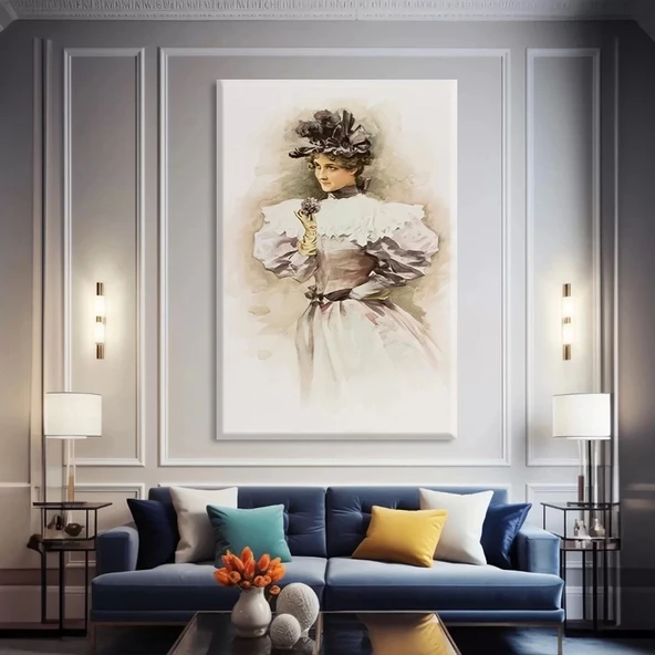 Zarif Portre Kanvas Tablo - Resim 2