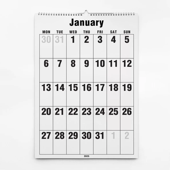 2026 Duvar Takvimi, 33X48 cm Spiralli Takvim, A4 Spiralli Takvim, Aylık Planlayıcı Takvim - 7