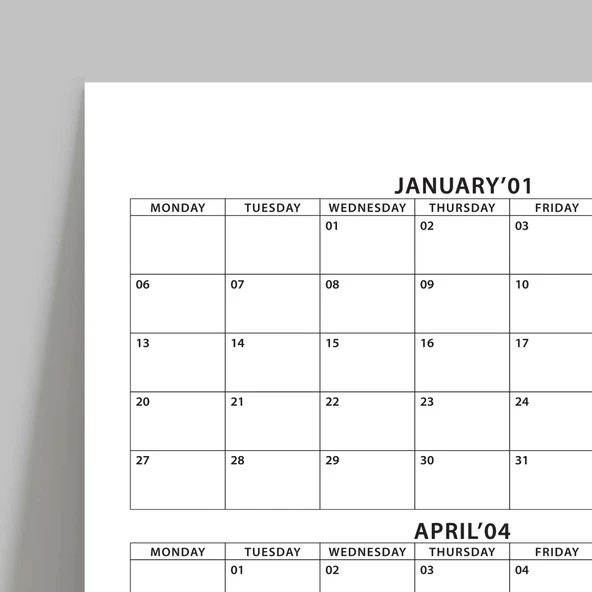 2026 Yıllık Planlayıcı Duvar Takvimi, Pastel Gökkuşağı Renkler - Resim 3