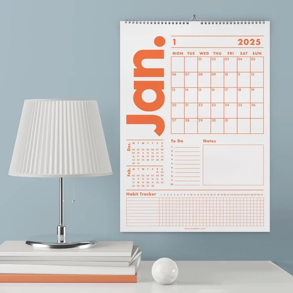 2026 Duvar Takvimi, 33X48 cm, A4, Spiralli Takvim, Önceki ve Sonraki Ay Takvim, Aylık Planlayıcı Takvim ürün görseli 1