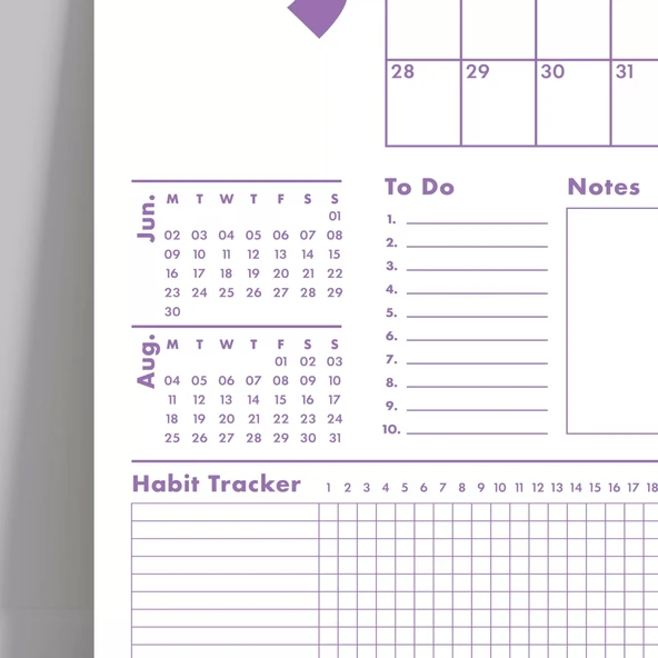 2026 Duvar Takvimi, 33X48 cm, A4, Spiralli Takvim, Önceki ve Sonraki Ay Takvim, Aylık Planlayıcı Takvim - Resim 5